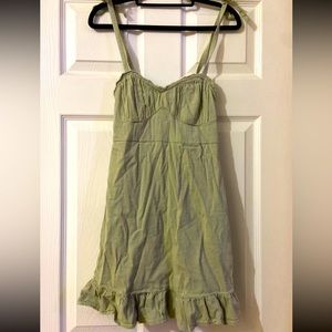 Hollister Olive Green Tie Strap Summer Dress